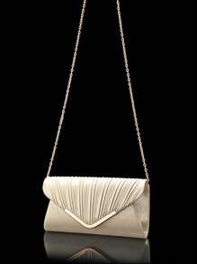 LETODE 4 件女式水晶首饰套装婚礼闪亮晚宴手拿包闪光项链手链吊坠耳环适合新娘和伴娘 - 金色 - 查看 7