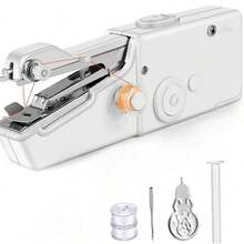1 Pieza Mini Máquina de Coser Portátil de Mano, Máquina de Costura Manual para Uso Doméstico - Blanco - Ver 3