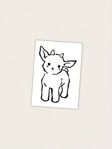 1片防水pvc可愛卡通小羊臨時紋身貼紙,男女適用,適用於手臂和腿的日常使用 - 黑色 - 查看 6