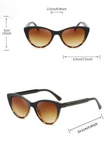 Leopard Pattern Cat Eye Fashion Glasses Suitable For Daily Outdoor Use For Summer Beach Vacation,Outdoor,Travel - Brown - View 7