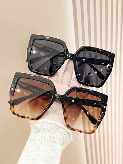 1/2 Pair Unisex Square Frame Fashion Eyeglasses, Suitable For Daily Decoration And Matching