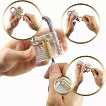 Kit Ganzuas Cerrajero Ganzuas Lishi Multipunto Candado 27pz Kit De Entrenamiento Para Selección De Cerraduras Para Uso Domiciliario - Plateado - Ver 5