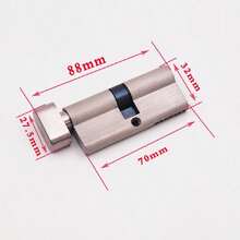 1 Bộ Tiêu chuẩn Châu Âu Chiều dài 70mm Lớn Hình trụ Kích thước Nút vặn Khóa Hình trụ , Cái này Khóa Hình trụ Với Ba Chìa khóa Và Là Thích hợp Đối với An ninh Cửa , Văn phòng Cửa , Thép không gỉ Cửa , Nội địa Cửa , Và - niken chải - Xem 3