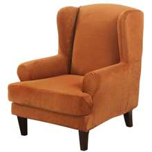 Wing Chair Covers Stretch 2Pcs/Set Wingback Armchair Chair Cover Slipcover Sofa Protector For Home Decoration - Orange - View 7