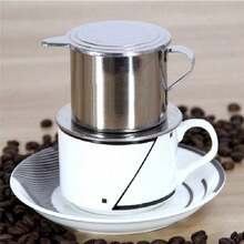 1pc Stainless Steel Vietnamese Coffee Pot Simple Drip Filter Brewer Coffee Infuser Hand Drip Coffee Filter Cup - Silver - View 5