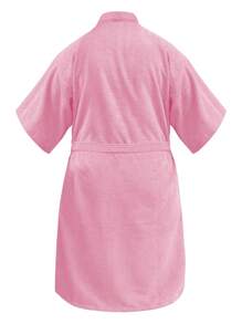 Bata Microfibra Unitalla Rosa Pastel Super Absorbente - Rosa - Ver 2
