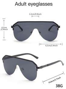 Men's Flat Top Shades Fashion Fashion Glasses Beach Accessories Glasses Shades For Summer Beach Vacation,Outdoor,Travel - 黑色 - 查看 5