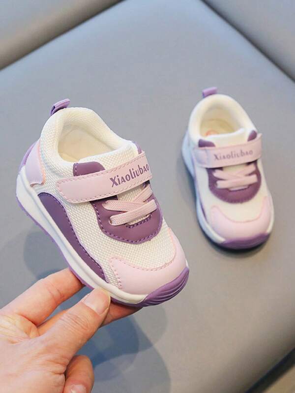 1 par de zapatos deportivos ligeros y transpirables con suela blanda y antideslizante para niñas bebés de 0 a 4 años, con diseño de moda y lindo, con cierre de gancho y bucle para facilitar el uso, adecuados para interiores/exteriores, zapatos para caminar para niños pequeños