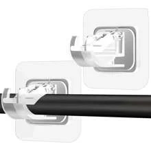 1/2/4/8/10/12入組免打孔窗簾桿支架，免鑽自粘式窗簾桿固定掛鉤，免插鉤可調節窗簾掛勾，適用於浴室廚房家庭旅店等場所 - 無色 - 查看 2