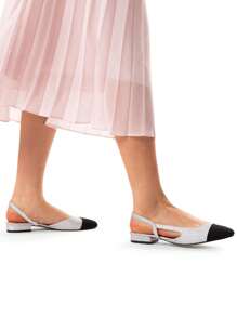 Bailarinas de mujer Zapatillas abiertas Vacación De moda - Plateado - Ver 7