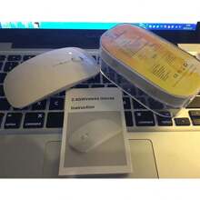 Wireless Mouse, 2.4GHz Mouse Form Fitting Ergonomic Curved Cordless USB Optical Gaming Mouse With Nano Receiver Computer Mouse - White - View 7