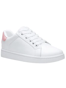 Comfyshoes Women's Fashion Lace Up Comfortable Casual Tennis Sneakers - trắng hồng - Xem 6