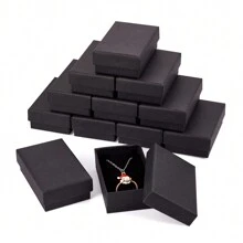 6/12/24pcs Black Rectangular Paperboard Gift Box, Classic Style Packaging Box For Jewelry As Festival Gift - Jewelry Packaging Box - View 2