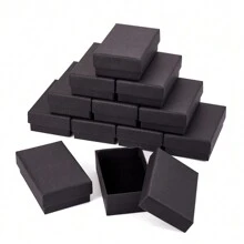 6/12/24pcs Black Rectangular Paperboard Gift Box, Classic Style Packaging Box For Jewelry As Festival Gift - Jewelry Packaging Box - View 1