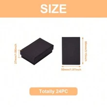 6/12/24pcs Black Rectangular Paperboard Gift Box, Classic Style Packaging Box For Jewelry As Festival Gift - Jewelry Packaging Box - View 3