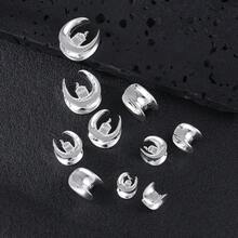 SENLANSP 2pcs Unique Fashion Bird Ear Expander Ear Weight Stretchers Body Jewelry Earring Piercing Expanders Gauges - Silver - View 5