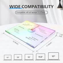 Laptop Stand,366 RGB Backlit,Acrylic Computer Stand Suitable For 17" And Below - White - View 4