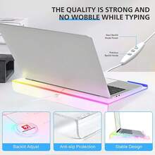 Laptop Stand,366 RGB Backlit,Acrylic Computer Stand Suitable For 17" And Below - White - View 5