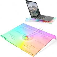 Laptop Stand,366 RGB Backlit,Acrylic Computer Stand Suitable For 17" And Below - White - View 1