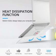 Laptop Stand,366 RGB Backlit,Acrylic Computer Stand Suitable For 17" And Below - White - View 2