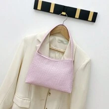 1個時尚編織圖案女式肩袋,簡約經典石紋防水pu皮腋下袋,女性時尚多功能手提包手機包,化妝包錢包,口紅香水鑰匙大容量手提式卡片收納袋,母女之間的最愛 - 彩色 - 查看 16