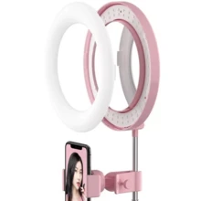 Aro Luz Led 16cm Maquillaje De Mesa Con Espejo Y Soporte - Multicolor - Ver 3