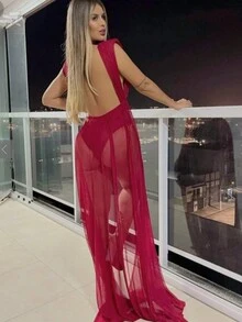 Women Bodysuits - 紅色 - 查看 2