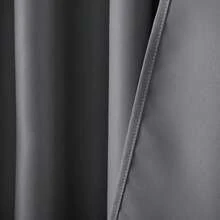 Blackout Fabric Curtain With Light Blocking 8.00x2.30 With Swiss Rail - 灰色 - 查看 2