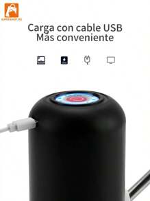 Dispensador De Agua Electronico Recargable, Bomba de Agua Recargable agua-304 - Negro - Ver 5