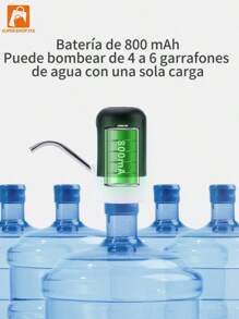 Dispensador De Agua Electronico Recargable, Bomba de Agua Recargable agua-304 - Negro - Ver 4