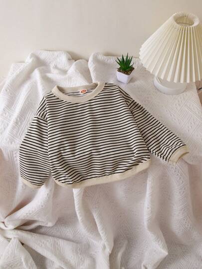 Baby Girl Striped Print Sweatshirt