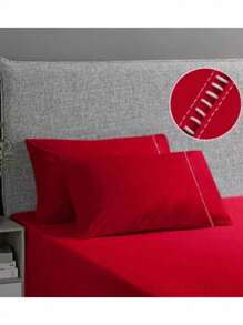 Sheet Sets With Pillowcases - 紅色 - 查看 1