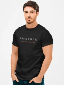 Camiseta Algodão Liferock Premium Slim Preta Casual 2024 Dia a Dia
