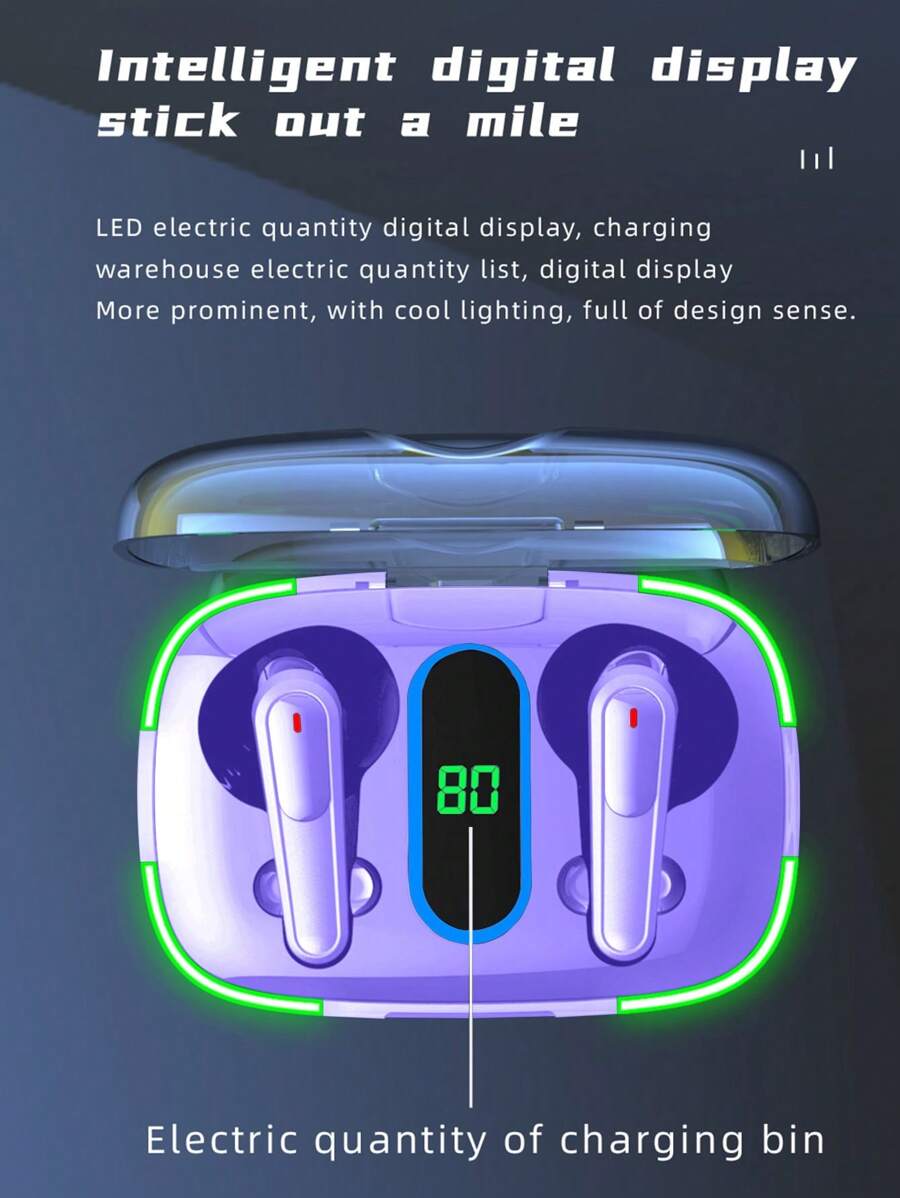 Wireless earbuds bluetooth headset 5 3 with led power display charging