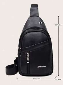 时尚复古腰包，带耳机插孔和可调节拉链肩带的腰包，适合户外休闲斜挎腰包多口袋胸包 ING 跑步徒步骑行骑行包春季复古包学校用品钱包侧包腰带新生活用品学生男士必备钱包必备商务毕业小包腰包 - 黑色 - 查看 7