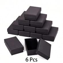 6/12/24pcs Black Rectangular Paperboard Gift Box, Classic Style Packaging Box For Jewelry As Festival Gift - Jewelry Packaging Box - View 10