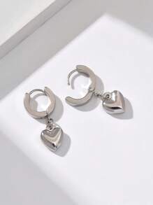 1 对时尚经典百搭高端甜美心形吊坠耳环，适合女士情人节