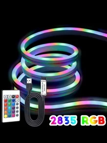 Acosh Neon 1m/2m/3m RGB Neon Rope Lights LED Flexible Light Strip Waterproof Silicone Bendable To Custom Shape, With 24-Key Remote Control For Remote Control Of Color Change, Suitable For Bedroom, Living Room, Outdoor Party Decoration. - RGB - View 6