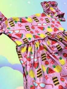 Young Girls Dresses - 乾枯玫瑰色 - 查看 2