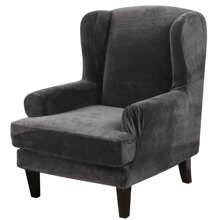 Wing Chair Covers Stretch 2Pcs/Set Wingback Armchair Chair Cover Slipcover Sofa Protector For Home Decoration - Dark Grey - View 9