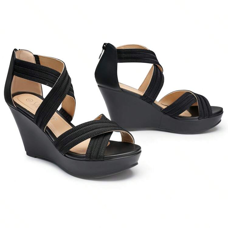Wedge Sandals For Women Dressy Comfortable Ankle Strap Open Toe Wedding Shoes