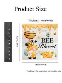 1入10cm×10cm Pvc材質蜜蜂和矮人設計印花裝飾,非常適合日常裝飾和作為紀念禮物贈送給朋友,適用於客廳、會議室、圖書館、辦公桌、酒吧桌、餐桌等各種場合裝飾。 - 彩色 - 查看 3