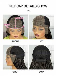 Lace Front Boho Box Braided Wigs With Cruls Ends Short Knotless Box Braid Wig For Women  Braided Lace Front Wig - Two-Tone - View 9