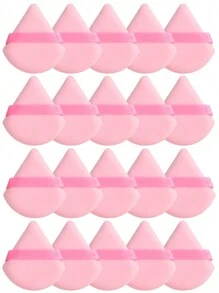 20 Esponjas Triangulares De Terciopelo Para Polvo, Diseñadas Para Contorno, Ojos Y Esquinas, Perfectas Para Esponjas De Belleza Y Recipientes Para Mezclar Bases, Adecuadas Para Todo Tipo De Piel.,esponjas esponjas de baño esponjas para maquillaje - Multicolor - Ver 1