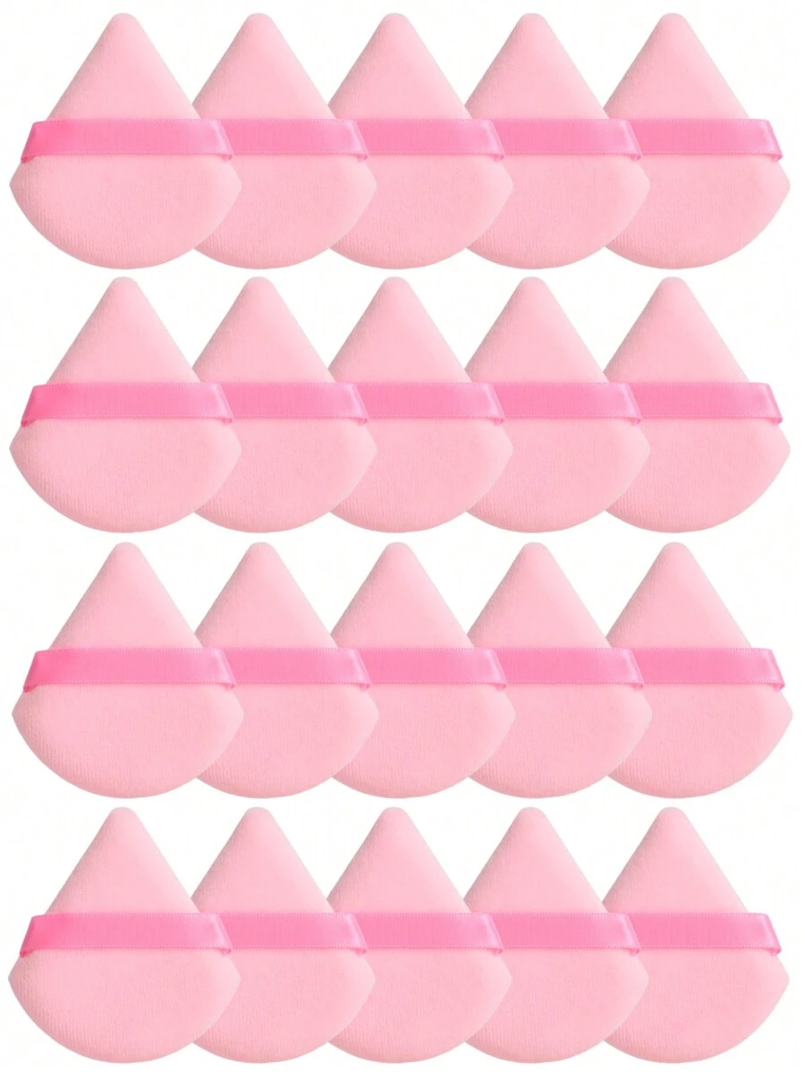 20 Esponjas Triangulares De Terciopelo Para Polvo, Diseñadas Para Contorno, Ojos Y Esquinas, Perfectas Para Esponjas De Belleza Y Recipientes Para Mezclar Bases, Adecuadas Para Todo Tipo De Piel.,esponjas esponjas de baño esponjas para maquillaje - Multicolor - Ver 1