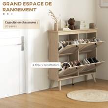 HOMCOM Shoe Cabinets - Cà phê nâu - Xem 4
