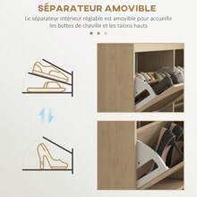 HOMCOM Shoe Cabinets - Cà phê nâu - Xem 3