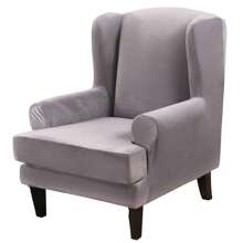 Wing Chair Covers Stretch 2Pcs/Set Wingback Armchair Chair Cover Slipcover Sofa Protector For Home Decoration - Grey - View 7