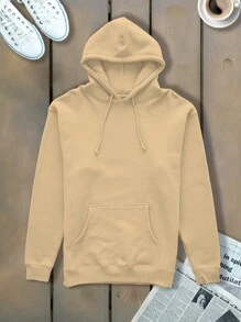 Men Hoodie & Sweatshirt Co-Ords - Khaki - View 2