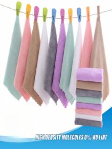 20 条/包 25*25 厘米珊瑚绒方形毛巾，柔软吸水厨房洗碗布、手帕、纯色礼品毛巾、厨房、浴室、家居、家居用品 - 彩色 - 查看 6